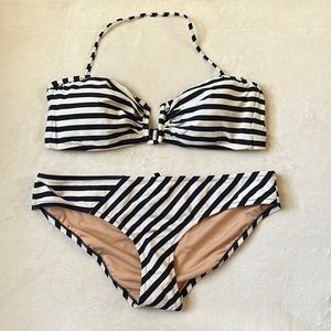 NWT J.Crew Striped Bikini, L